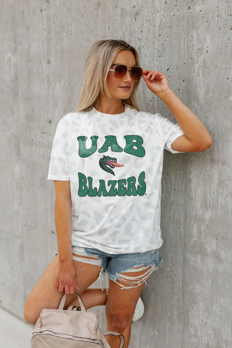 ALABAMA AT BIRMINGHAM BLAZERS CRUSHING VICTORY SUBTLE LEOPARD PRINT TEE