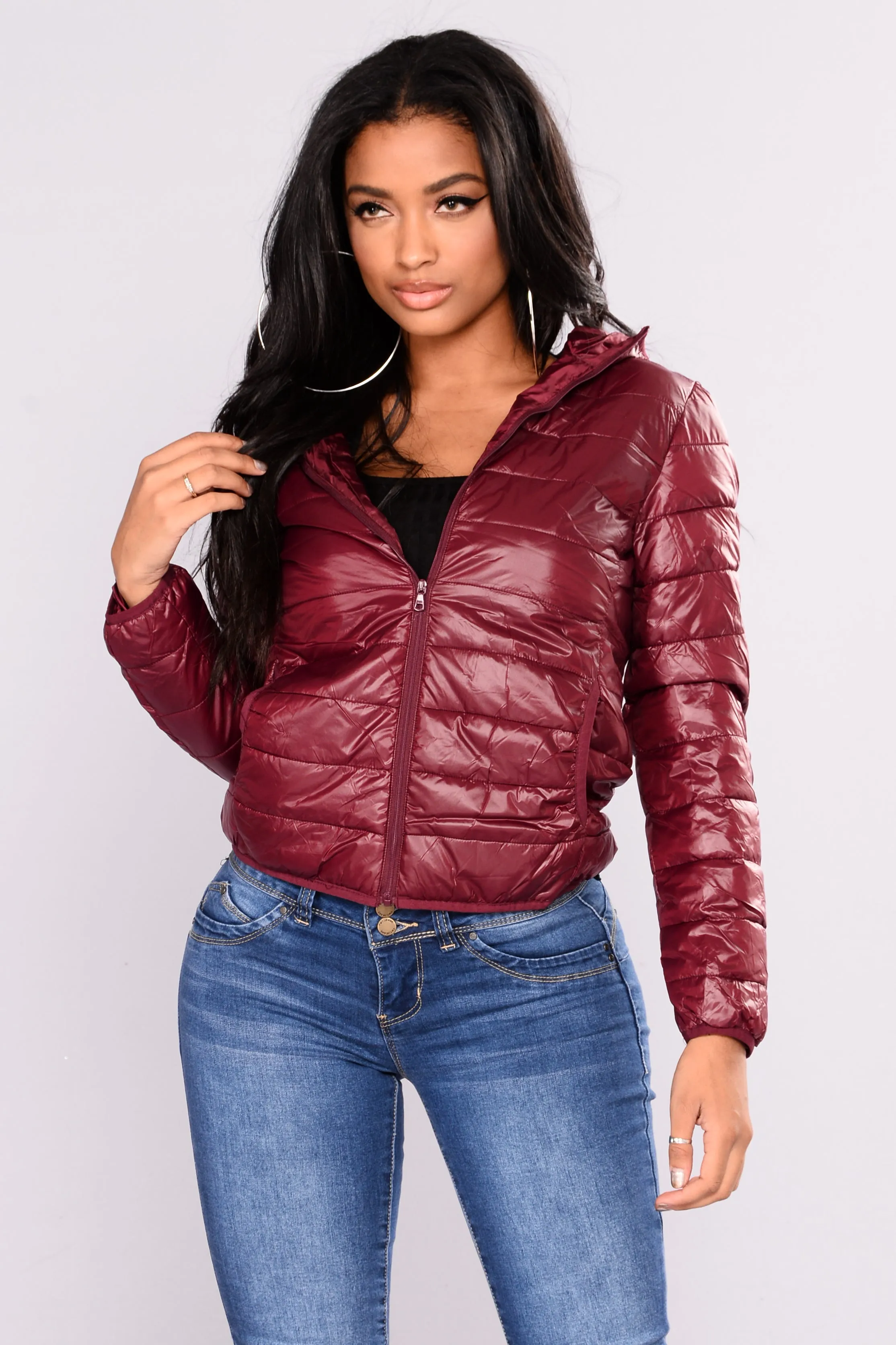 Alaska Padded Jacket - Burgundy