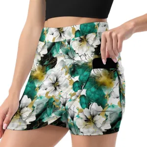 Alcohol Ink A-Line Skirt with Pocket Light proof trouser skirt