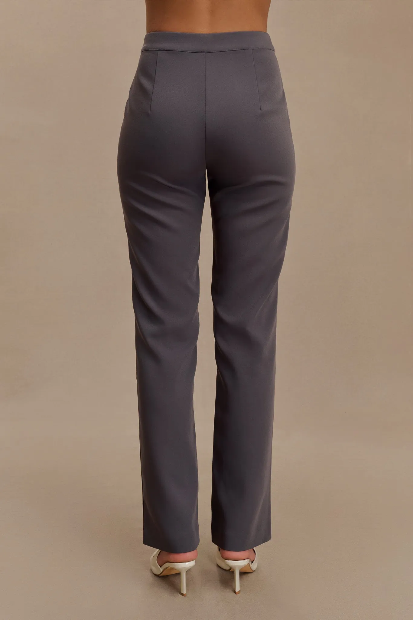 Allanah Straight Leg Pants - Charcoal