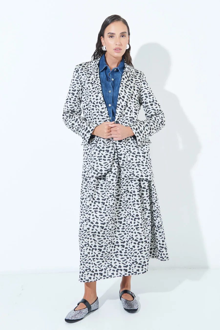 Animal print long blazer wholesale