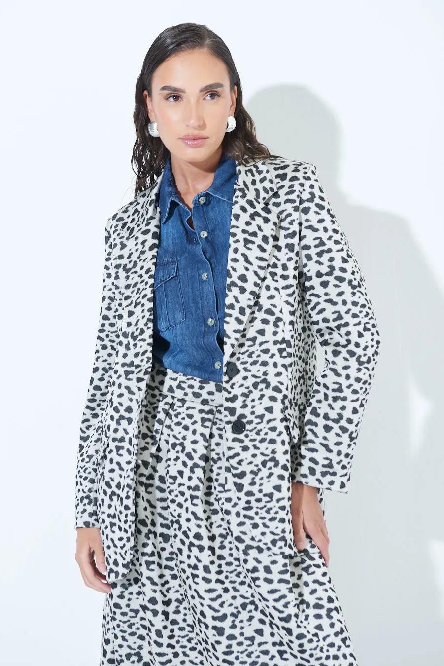 Animal print long blazer wholesale