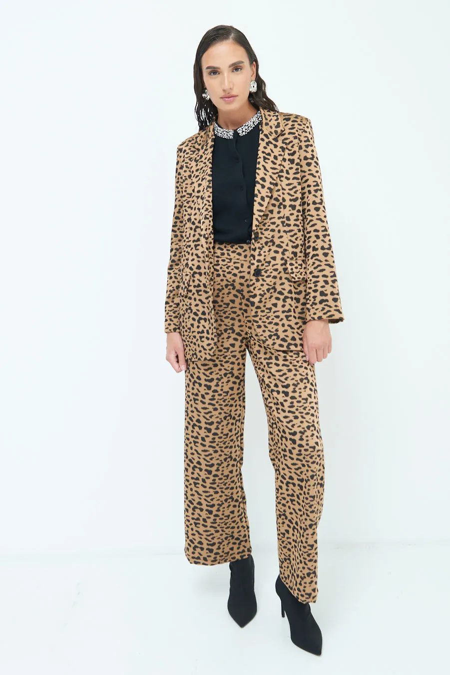 Animal print long blazer wholesale