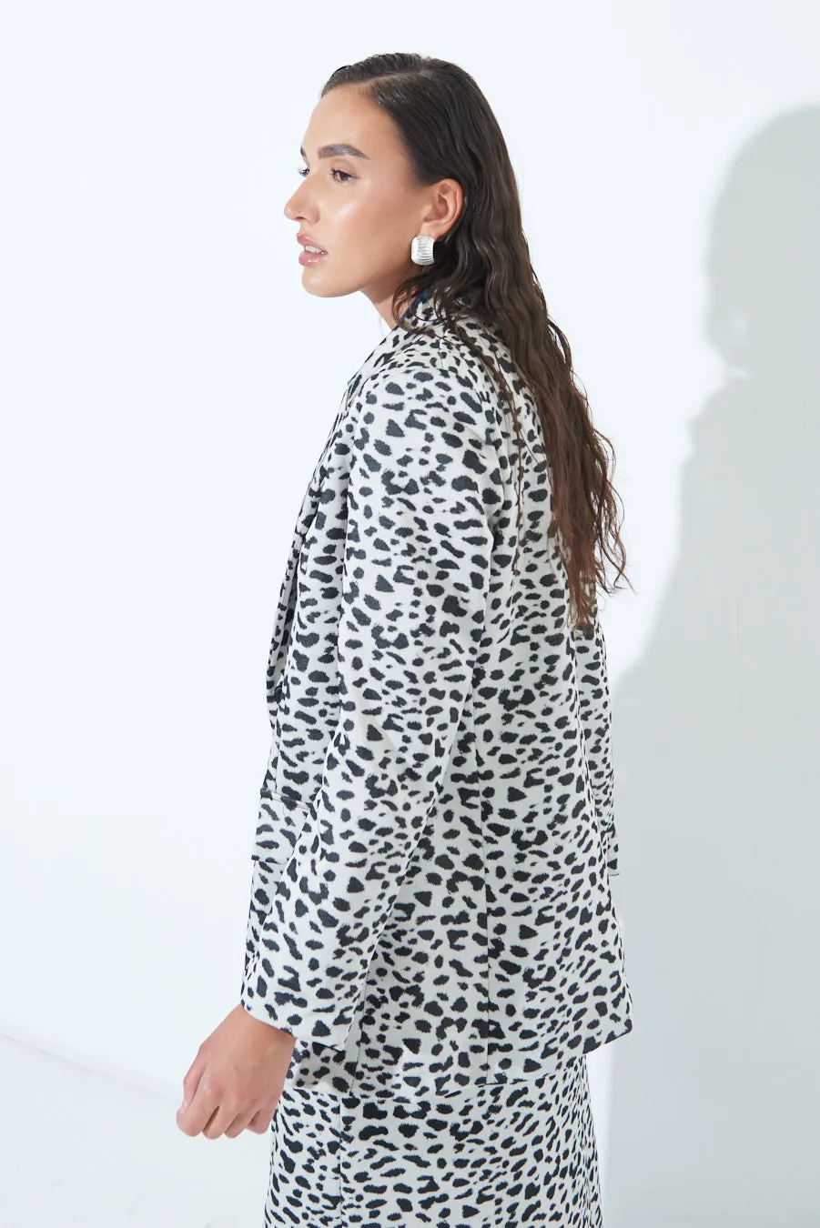 Animal print long blazer wholesale