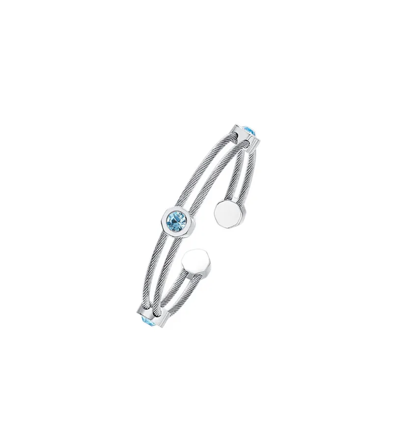 Aqua Swarovski Crystal Bangle Bracelet