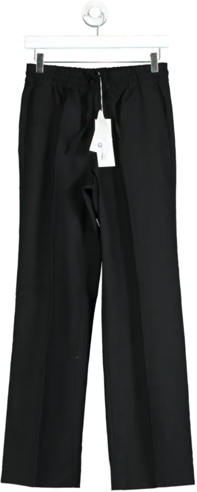 Arket Black High Waist Straight leg Wool Suit Trouser  UK 10