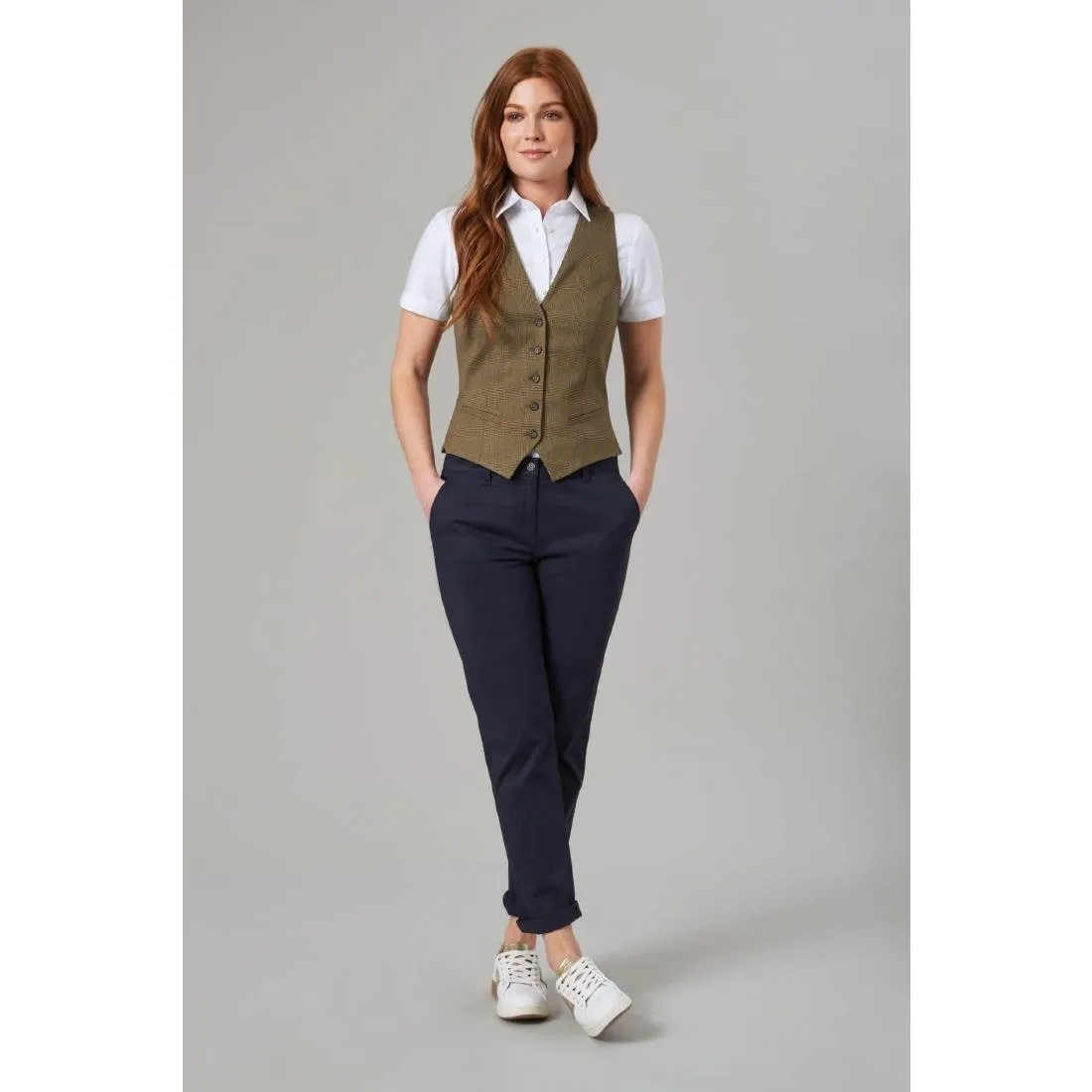 BA082-22 Brook Taverner Womens Houston Slim Leg Chinos Navy Size 22