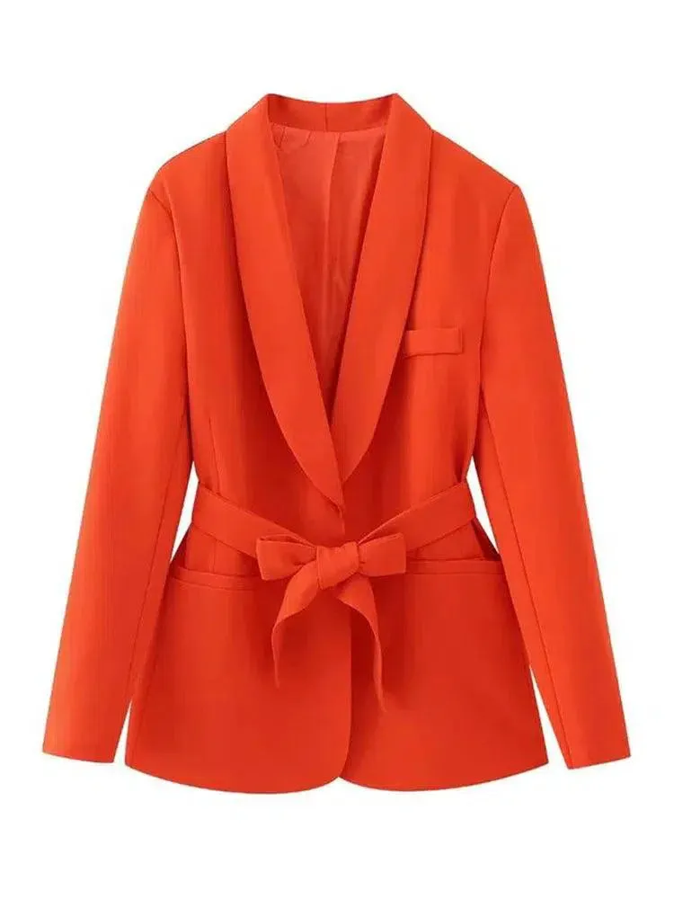 Belted Women Blazer