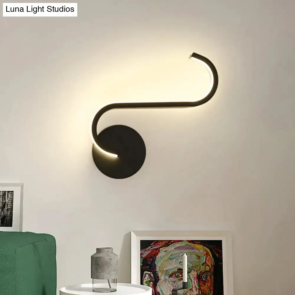 Black Aluminum LED Bedside Sconce with Warm/White Light