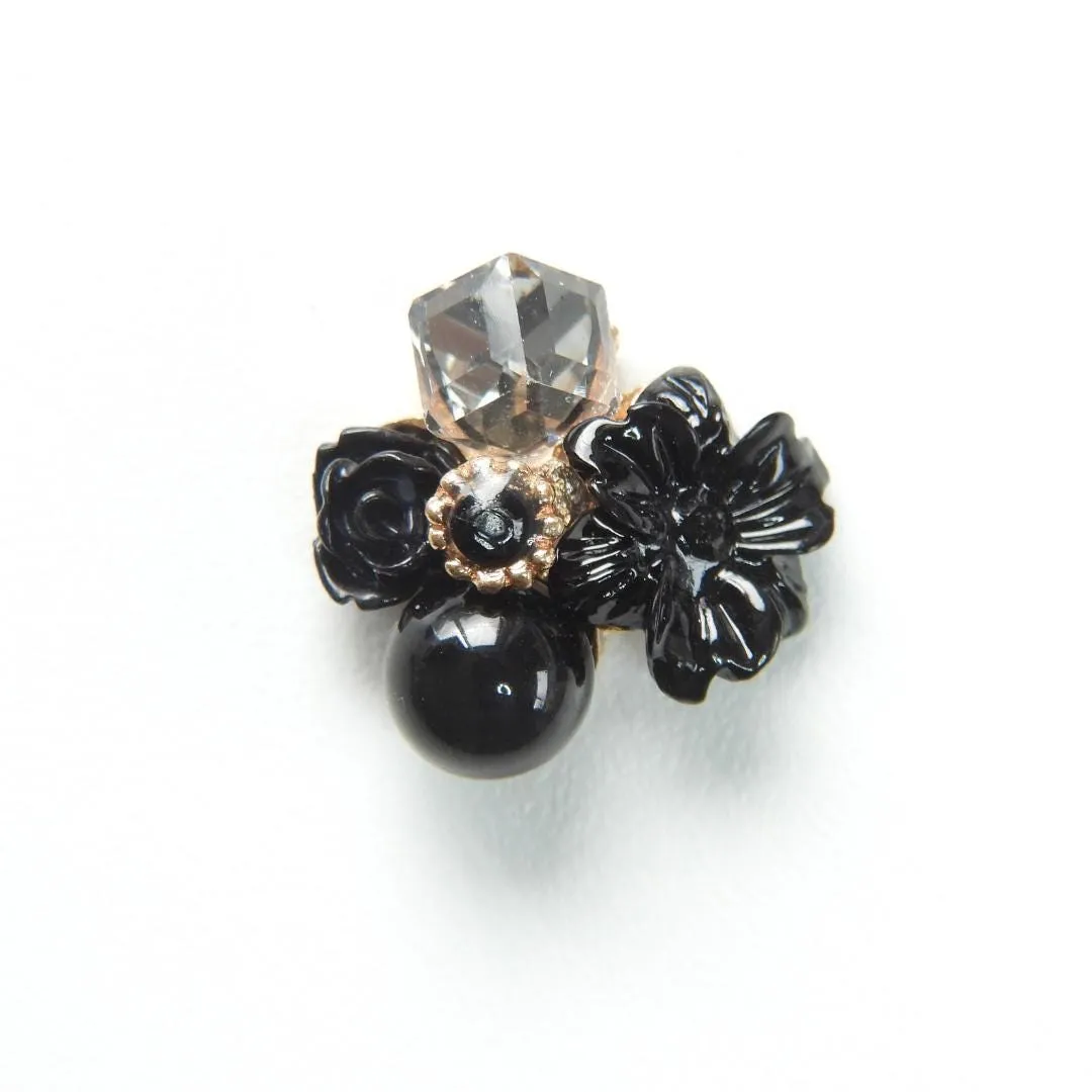 Black flower jewels for clothes