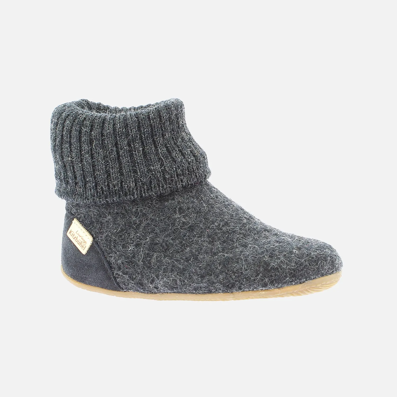 Boiled Wool Tall Slipper boot - Anthracite