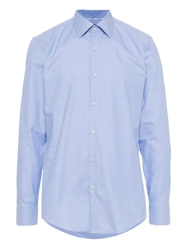 BOSS classic-collar cotton-blend shirt