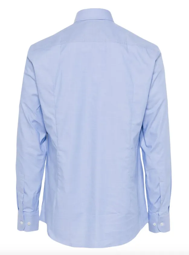 BOSS classic-collar cotton-blend shirt