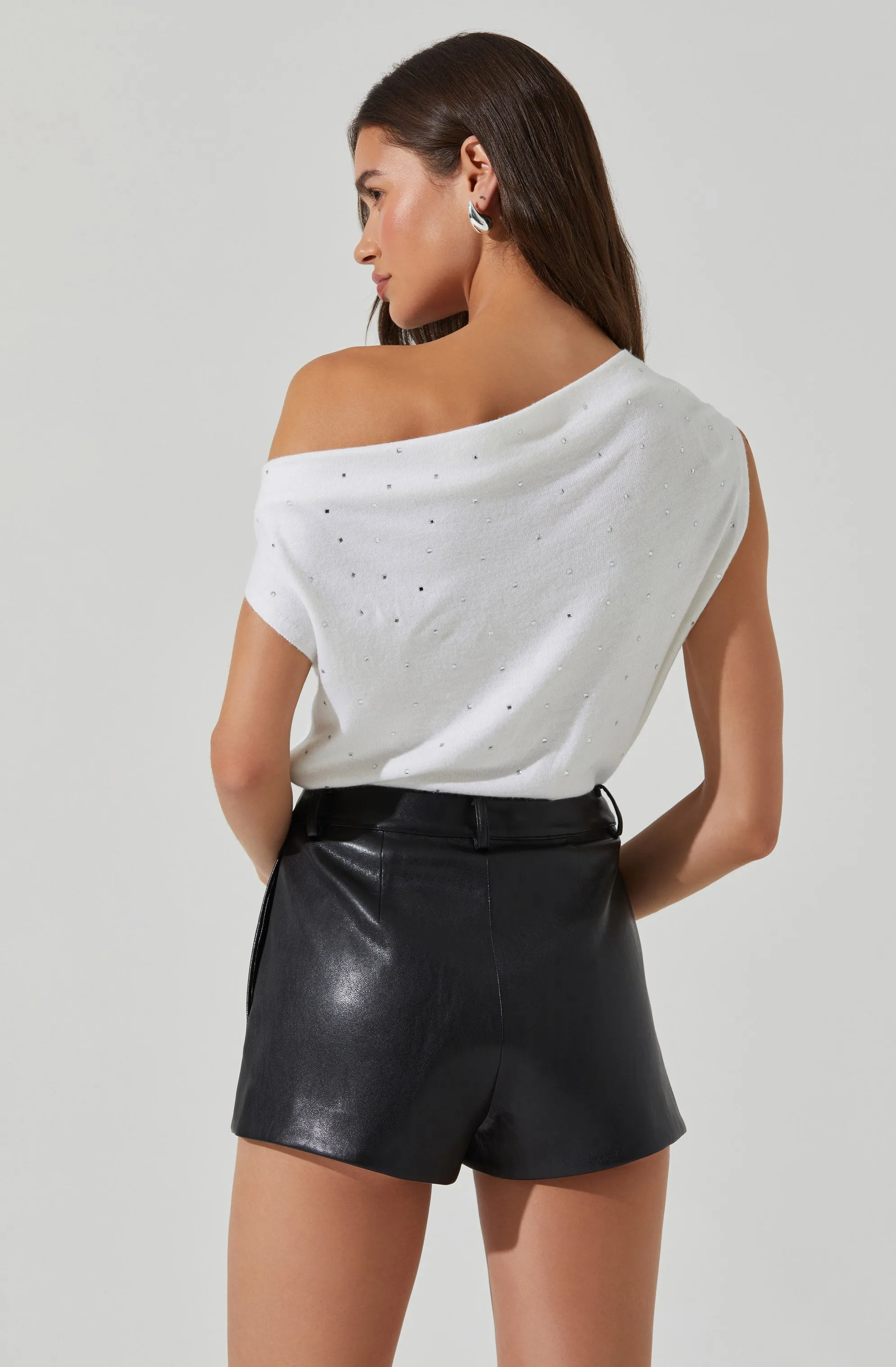 Devin Embellished Off Shoulder Sweater