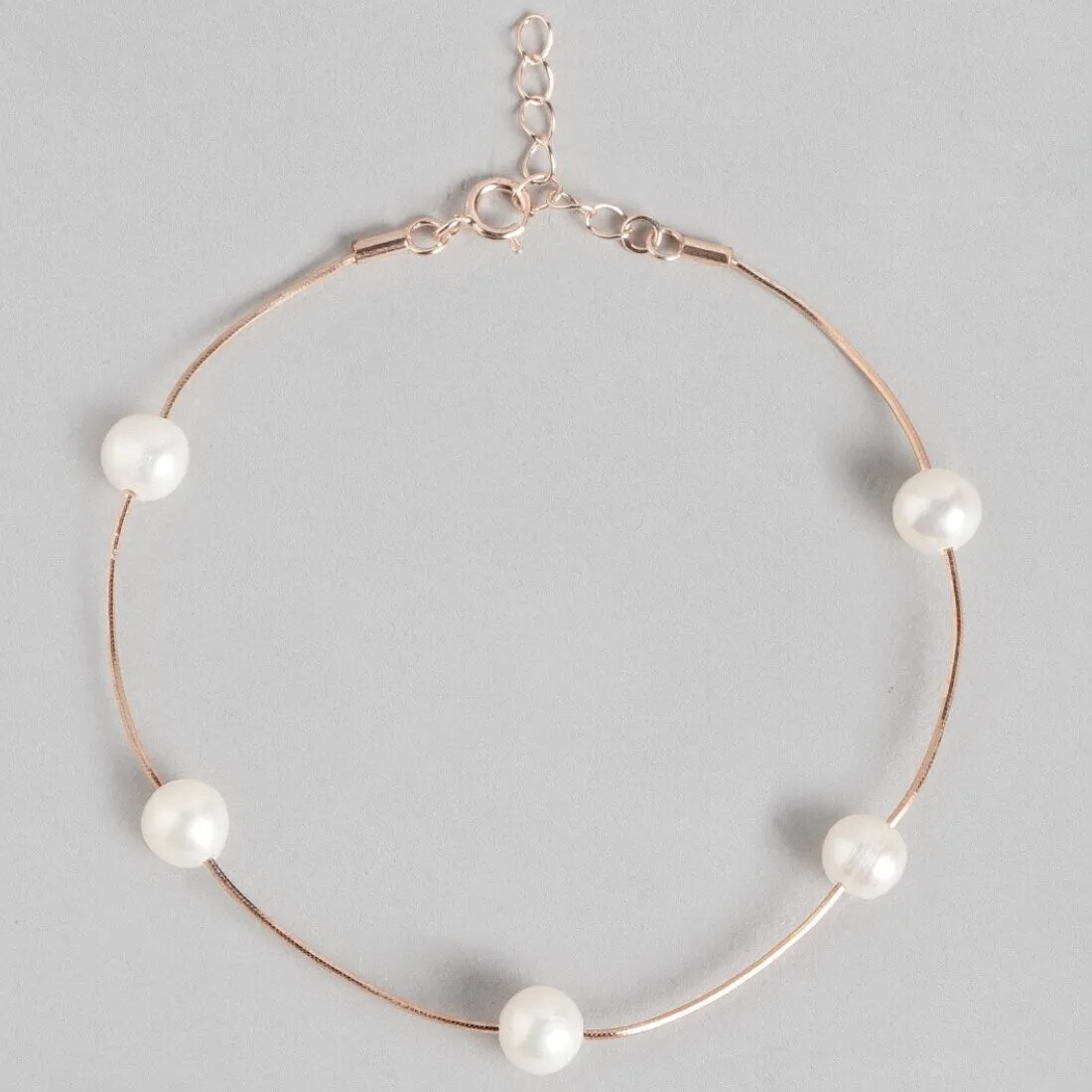 Divine Pearl Rose Gold 925 Silver Bracelet