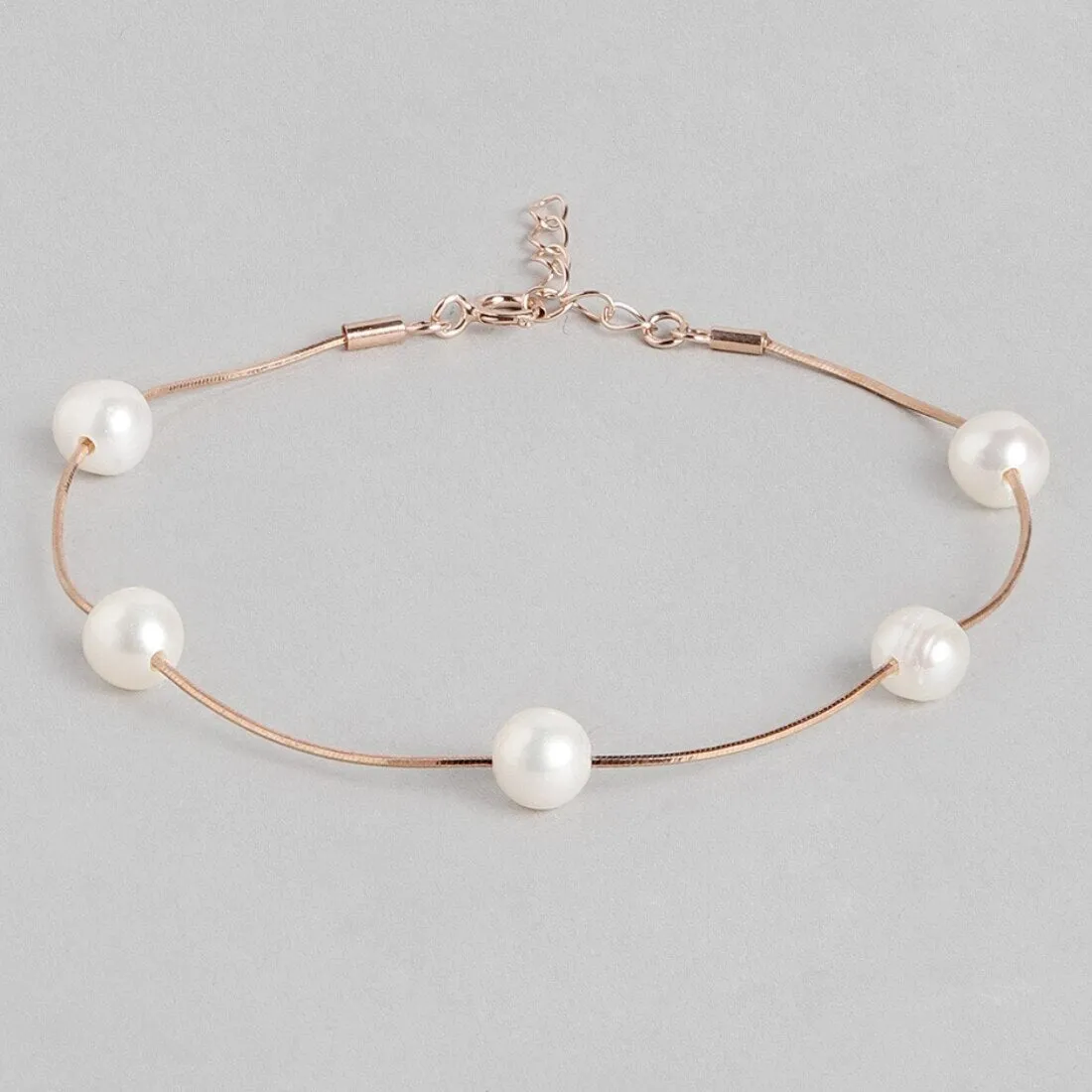 Divine Pearl Rose Gold 925 Silver Bracelet