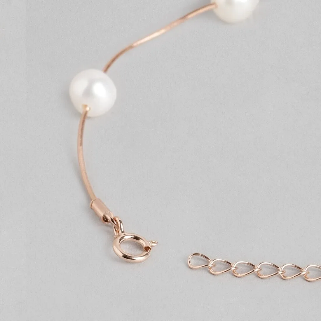 Divine Pearl Rose Gold 925 Silver Bracelet