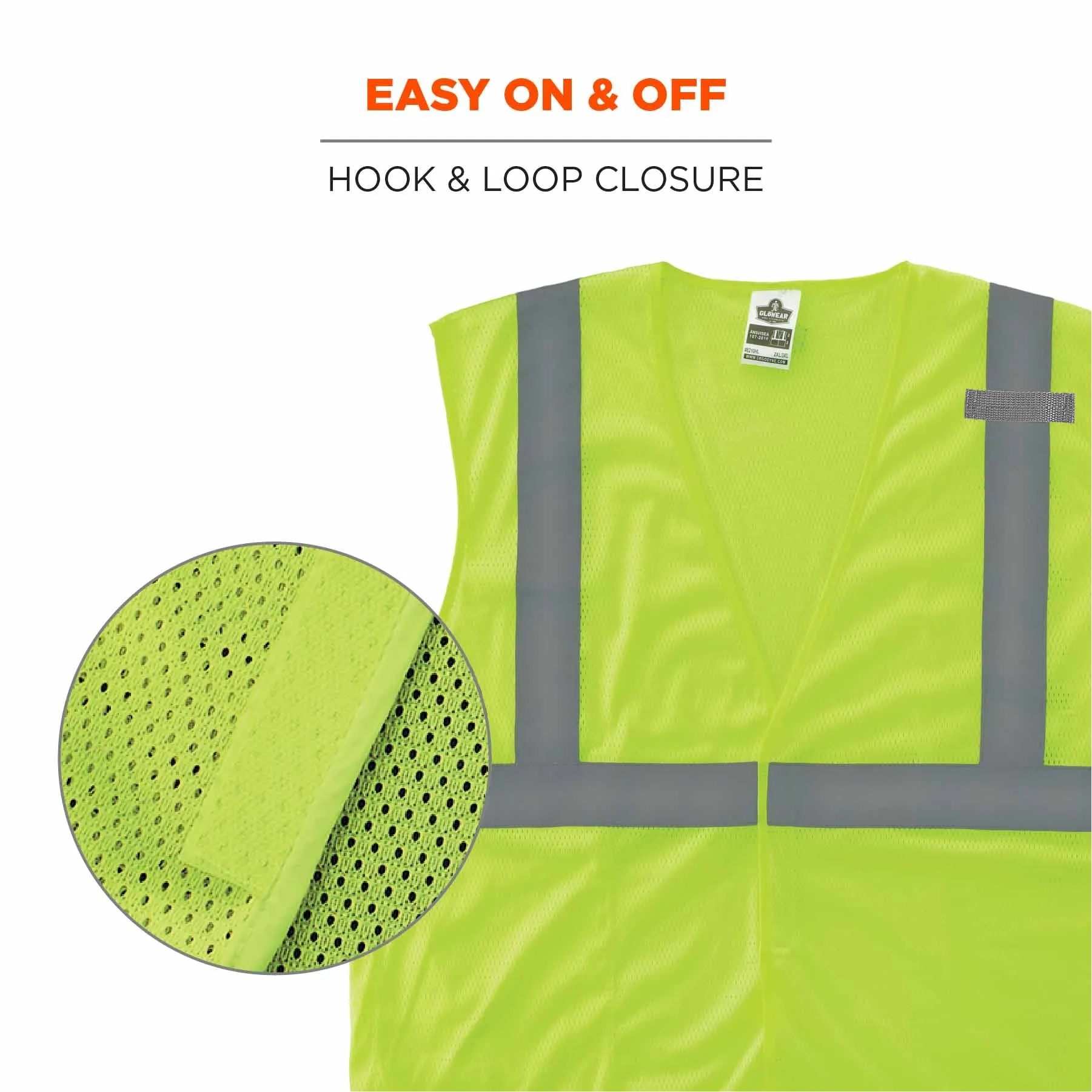 Ergodyne 24521 8210HL-S XS Lime Class 2 Economy Mesh Vest - Single Size