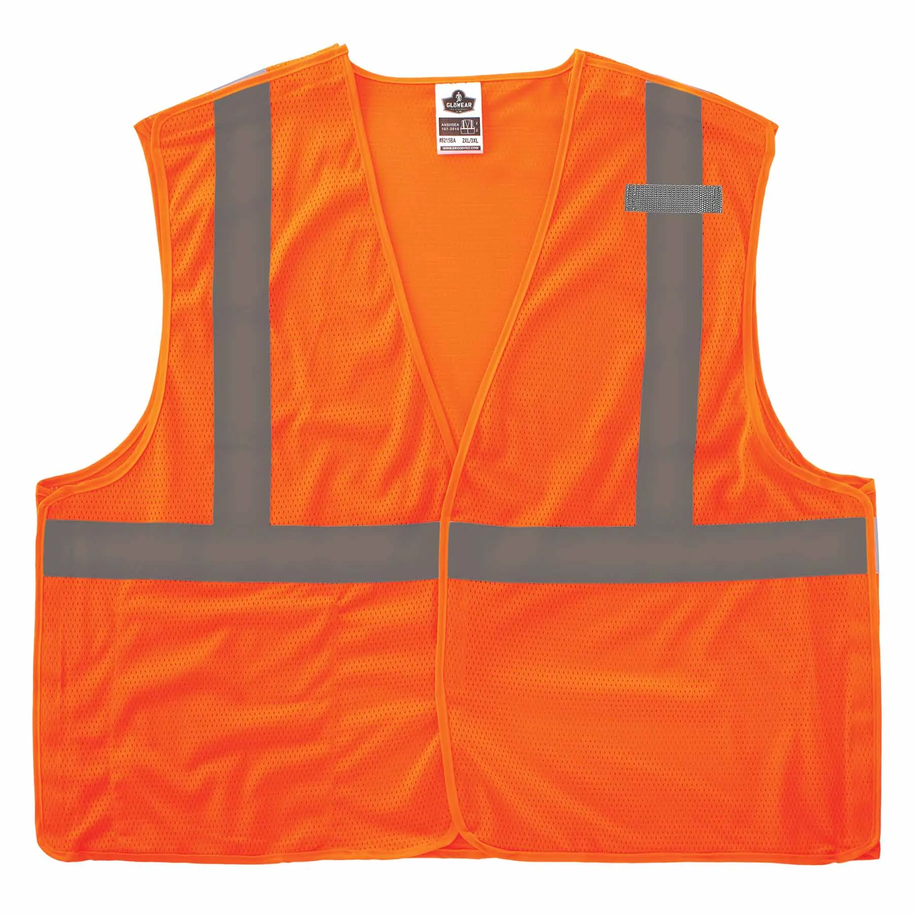 Ergodyne 24556 8215BA-S 2XL Orange Class 2 Economy Breakaway Mesh Vest - Single Size