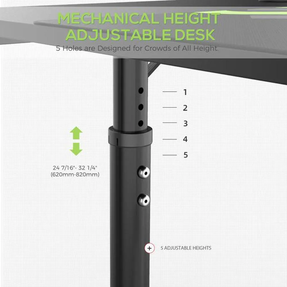 Eureka Ergonomic 60'' Mechanically Height Adjustable Home-Office Computer Desk, ERK-IMOD-60B