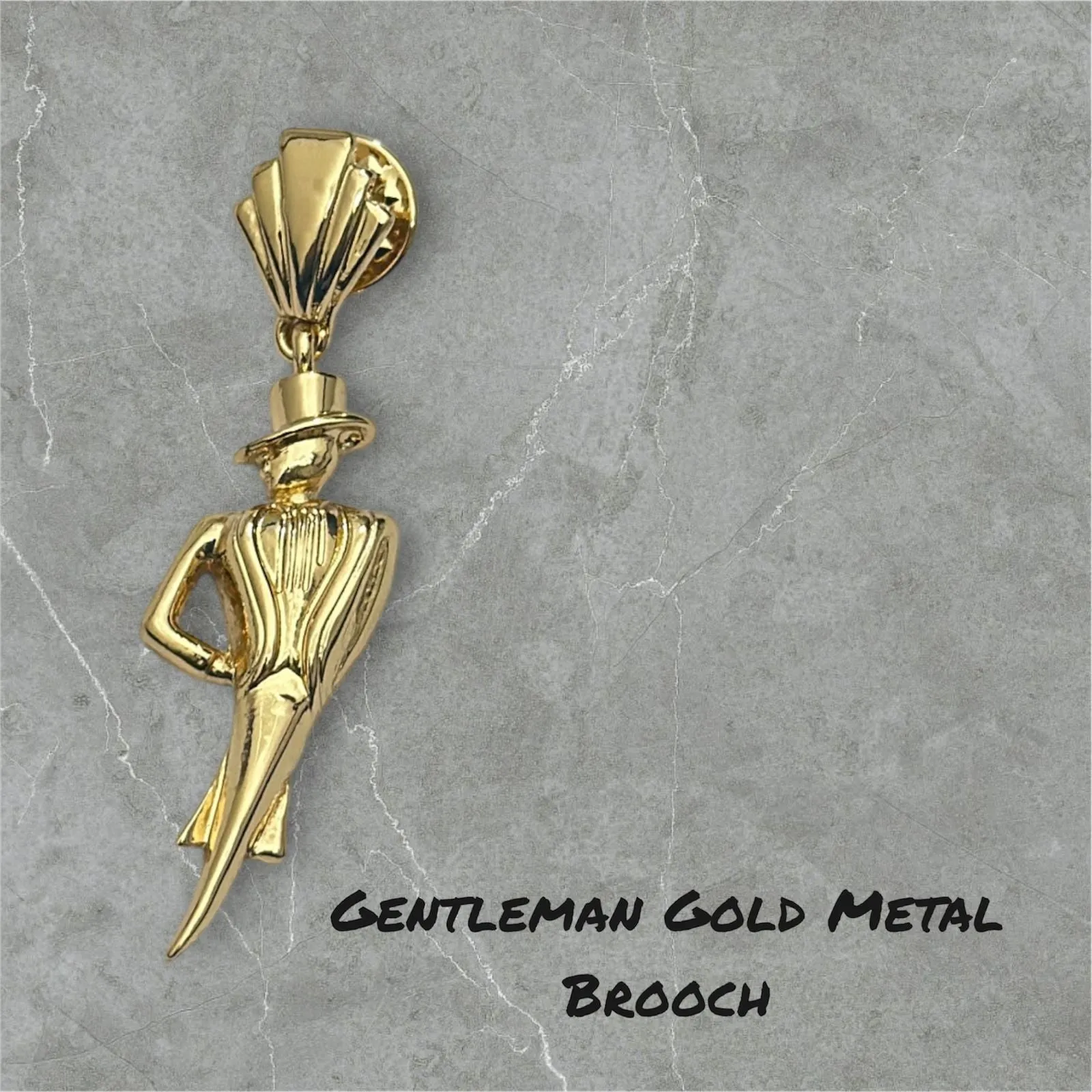 Gentleman Gold Metal Brooch