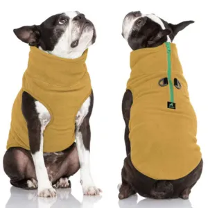 Gooby Half Zip-Up Fleece Vest Sand