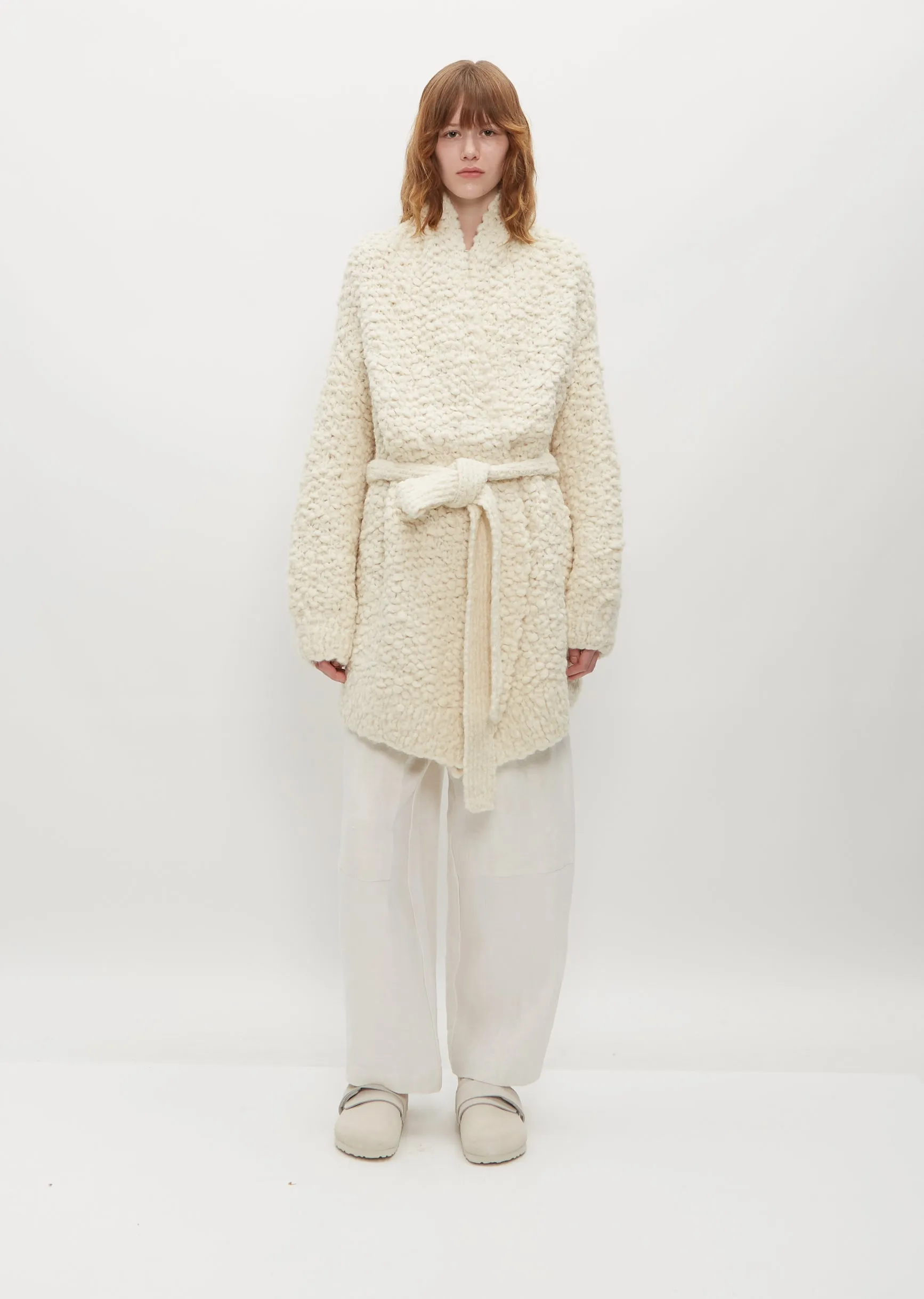 Handknit Matta Coat — Raw White