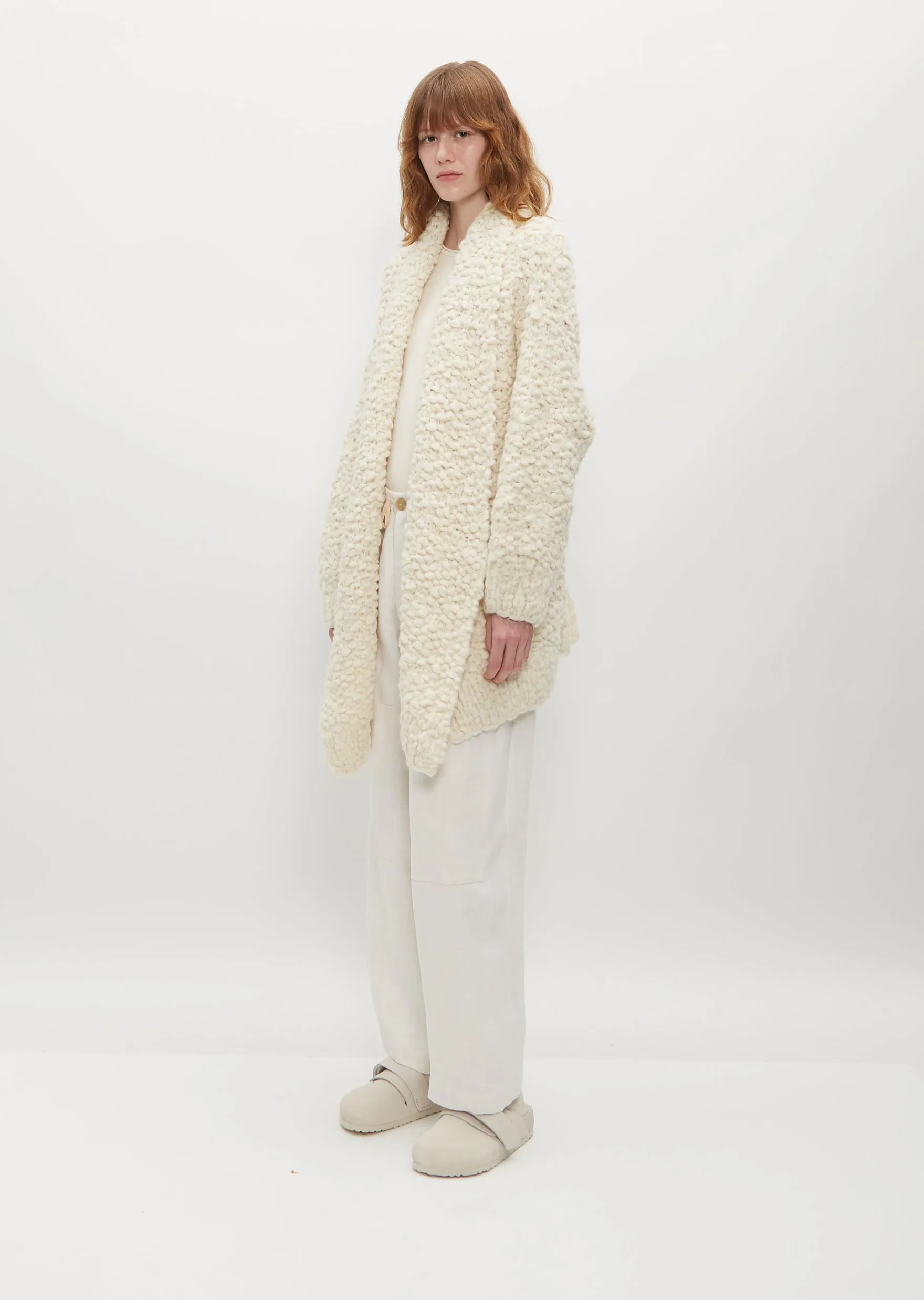 Handknit Matta Coat — Raw White