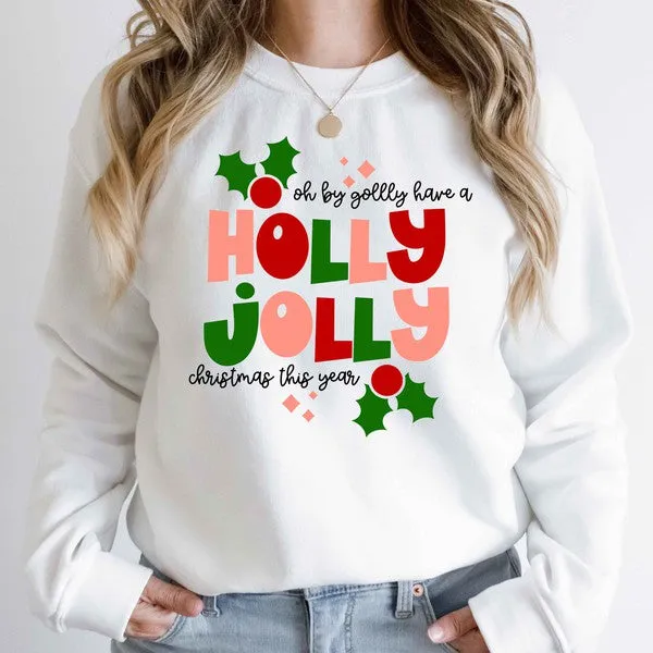 HOLLY JOLLY CHRISTMAS GRAPHIC SWEATSHIRT