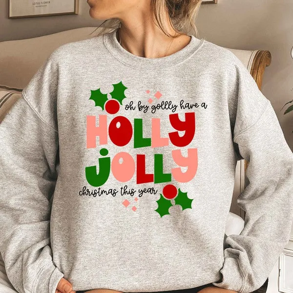 HOLLY JOLLY CHRISTMAS GRAPHIC SWEATSHIRT