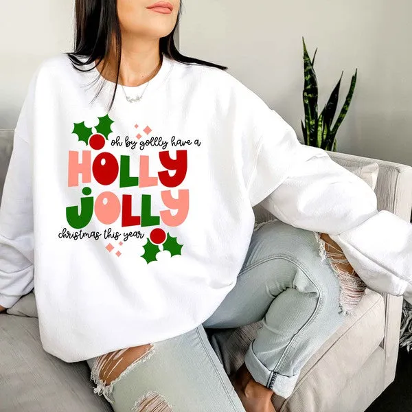 HOLLY JOLLY CHRISTMAS GRAPHIC SWEATSHIRT