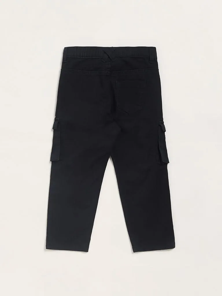 HOP Kids Solid Navy Cargo Pants