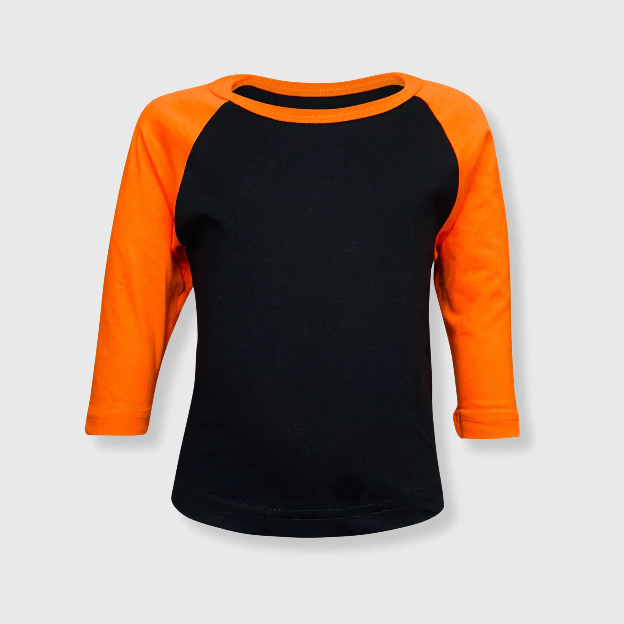 Kids Plain Raglan 3/4 T-Shirt - Black Body