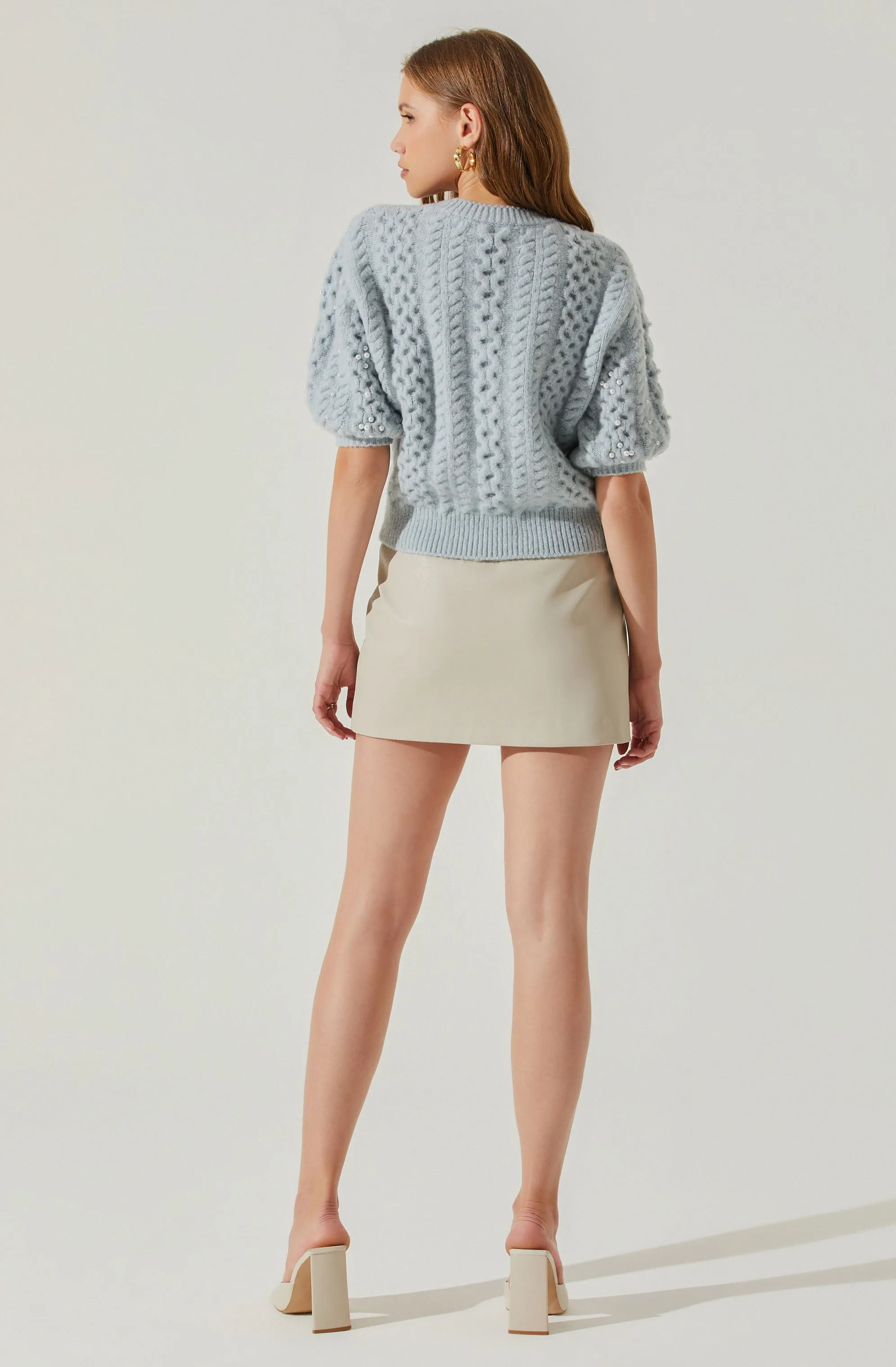 Koami Embellished Puff Sleeve Sweater