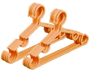 Kuber Industries Plastic 10 Pieces Baby Hanger Set for Wardrobe (Peach) -CTKTC039151