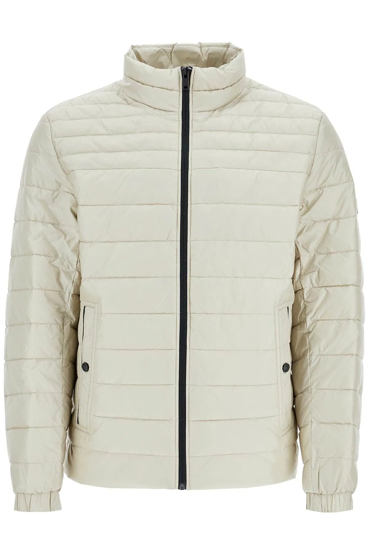 LIGHT BEIGE QUILTED JACKET WITH ZIP