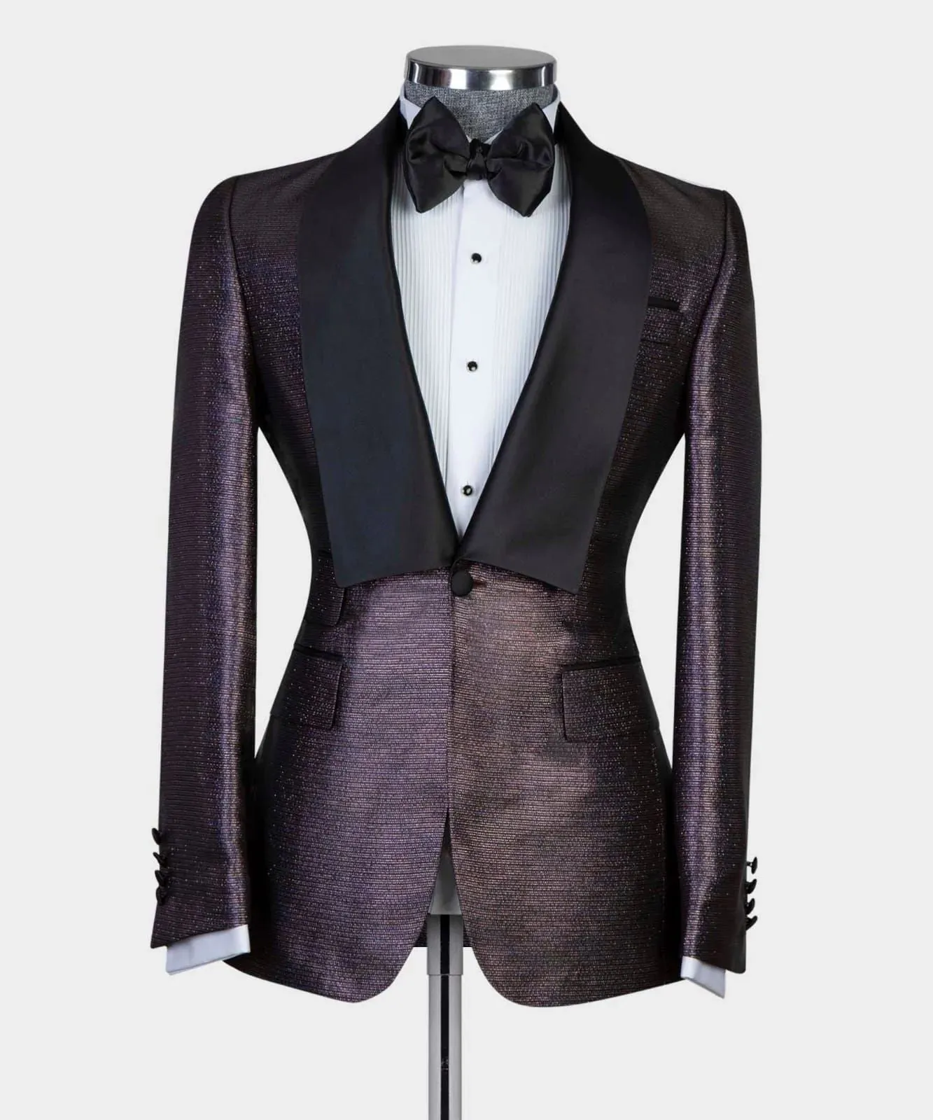 Men's Dark Purple Shining Tuxedo