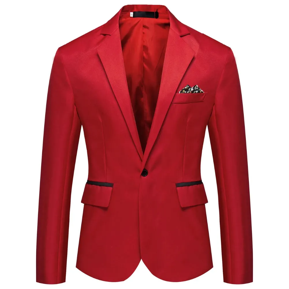 Men's Elegant Slim Fit One-Button Blazer | Ideal for All Seasons