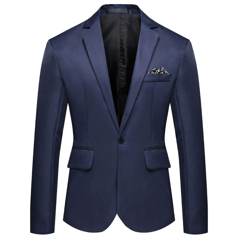 Men's Elegant Slim Fit One-Button Blazer | Ideal for All Seasons