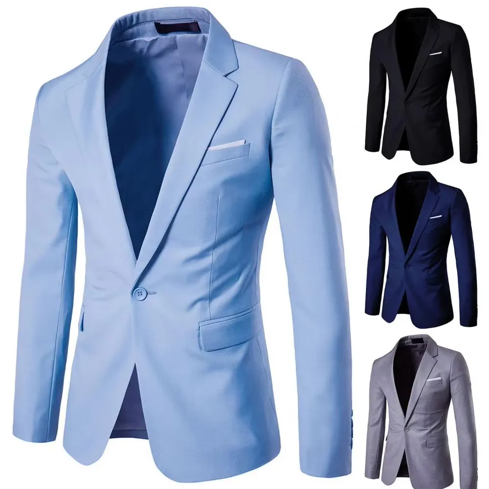 Men's Elegant Slim Fit One-Button Blazer | Ideal for All Seasons