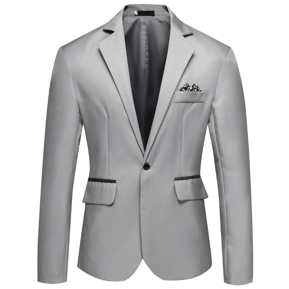 Men's Elegant Slim Fit One-Button Blazer | Ideal for All Seasons