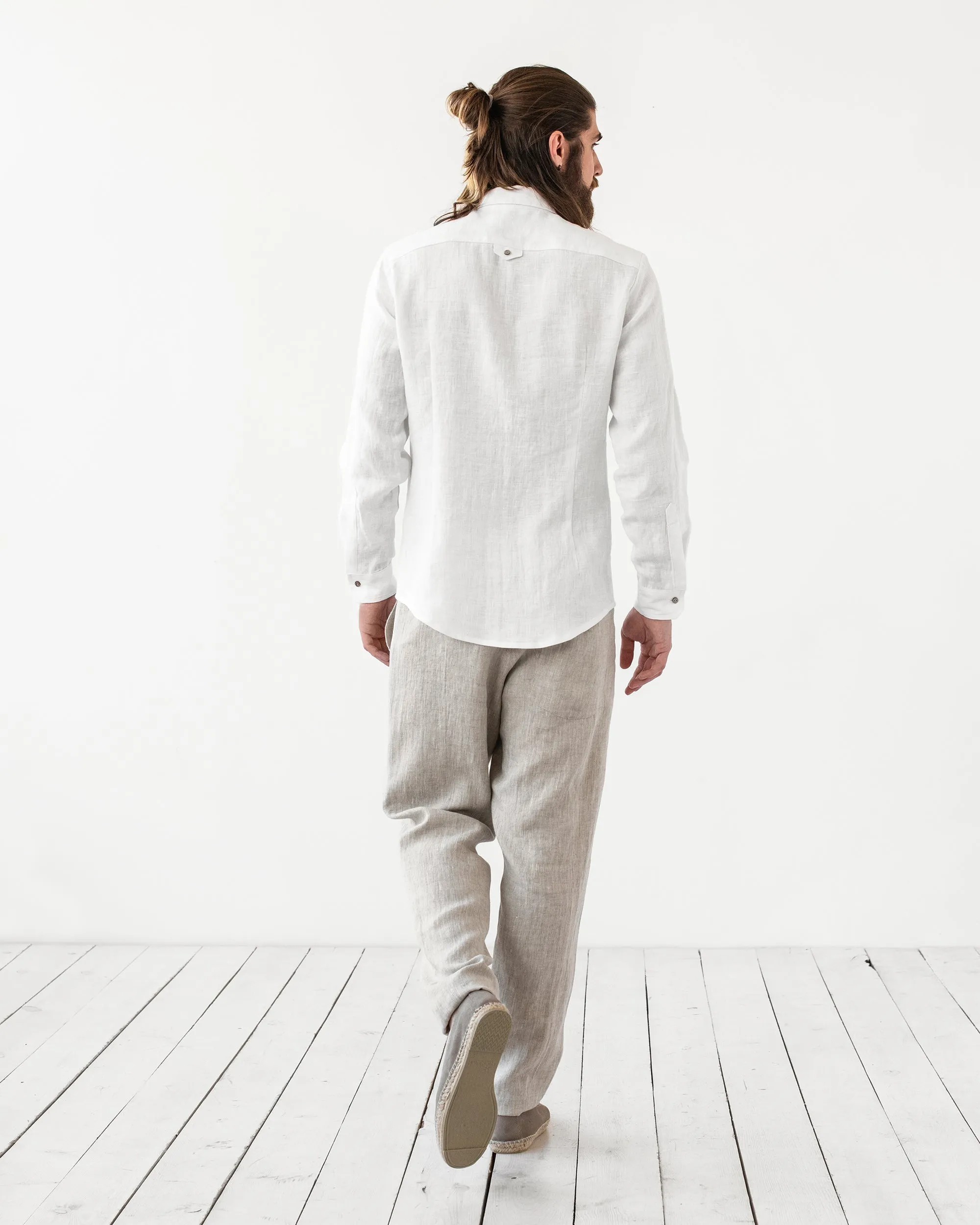 Men's linen pants PALERMO in Natural melange