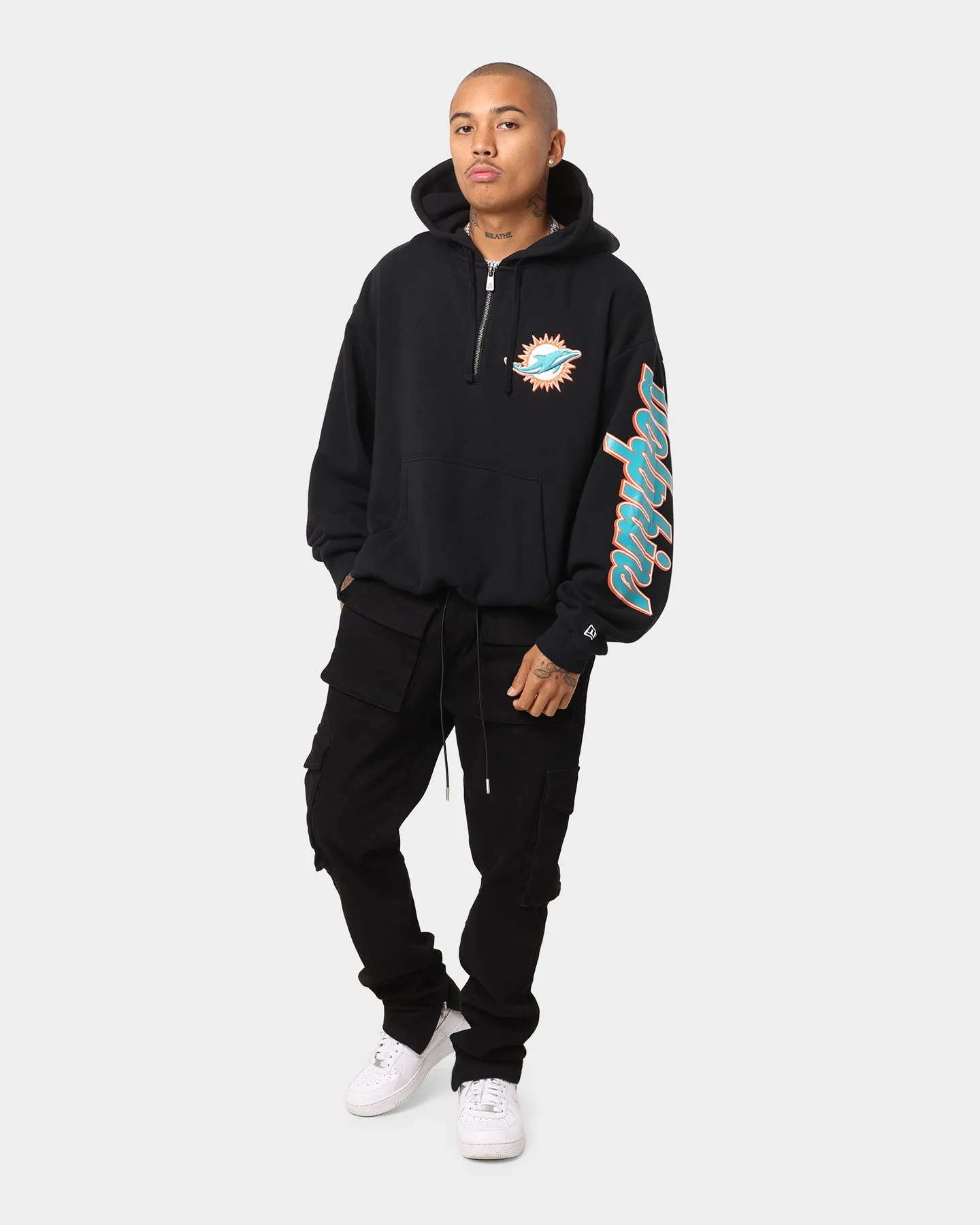 New Era Miami Dolphins Script Zip Hoodie Black