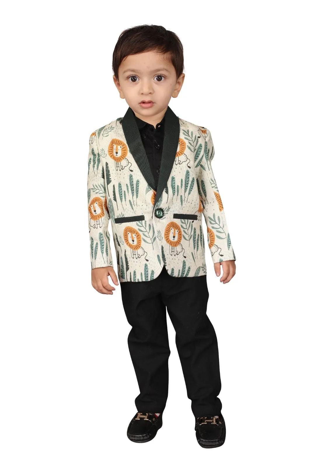 Pre-Order: Lion Printed Pure Linen Blazer Only