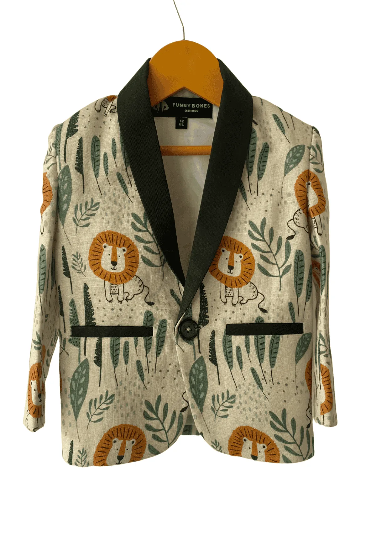 Pre-Order: Lion Printed Pure Linen Blazer Only