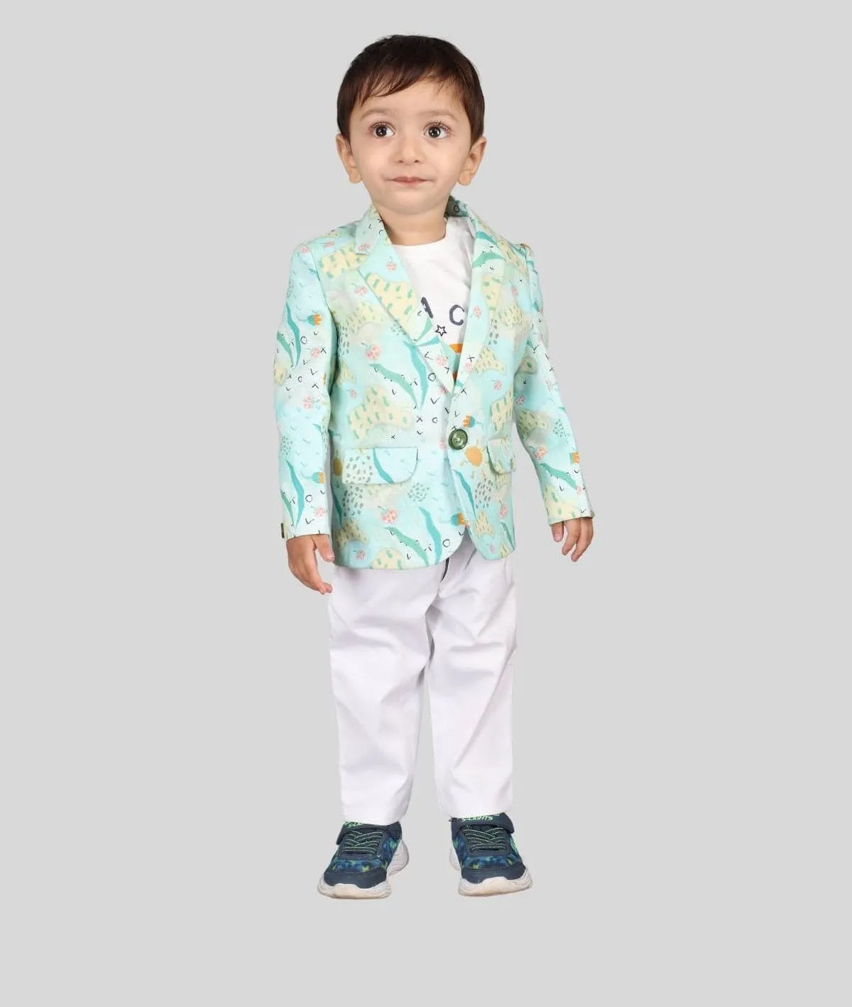 Pre-Order: Waterlife Printed Pure Linen Blazer Only