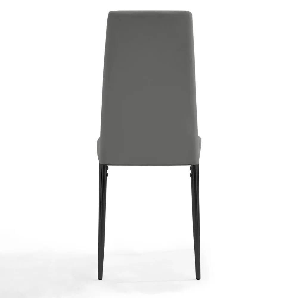 Rocco Concrete Effect Dining Table & 4 Sierra Chairs, Grey with Black Legs