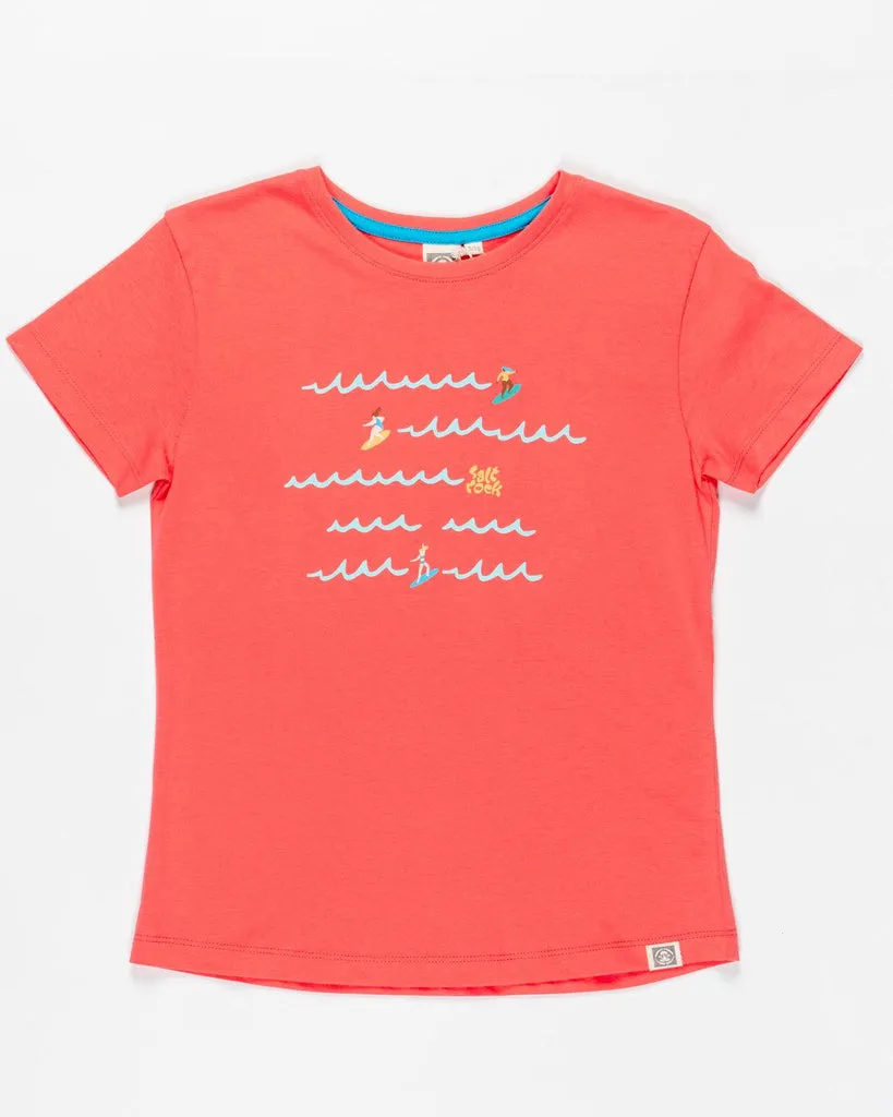 Saltrock Girls Surf Sisters Wave - Short Sleeve T-Shirt