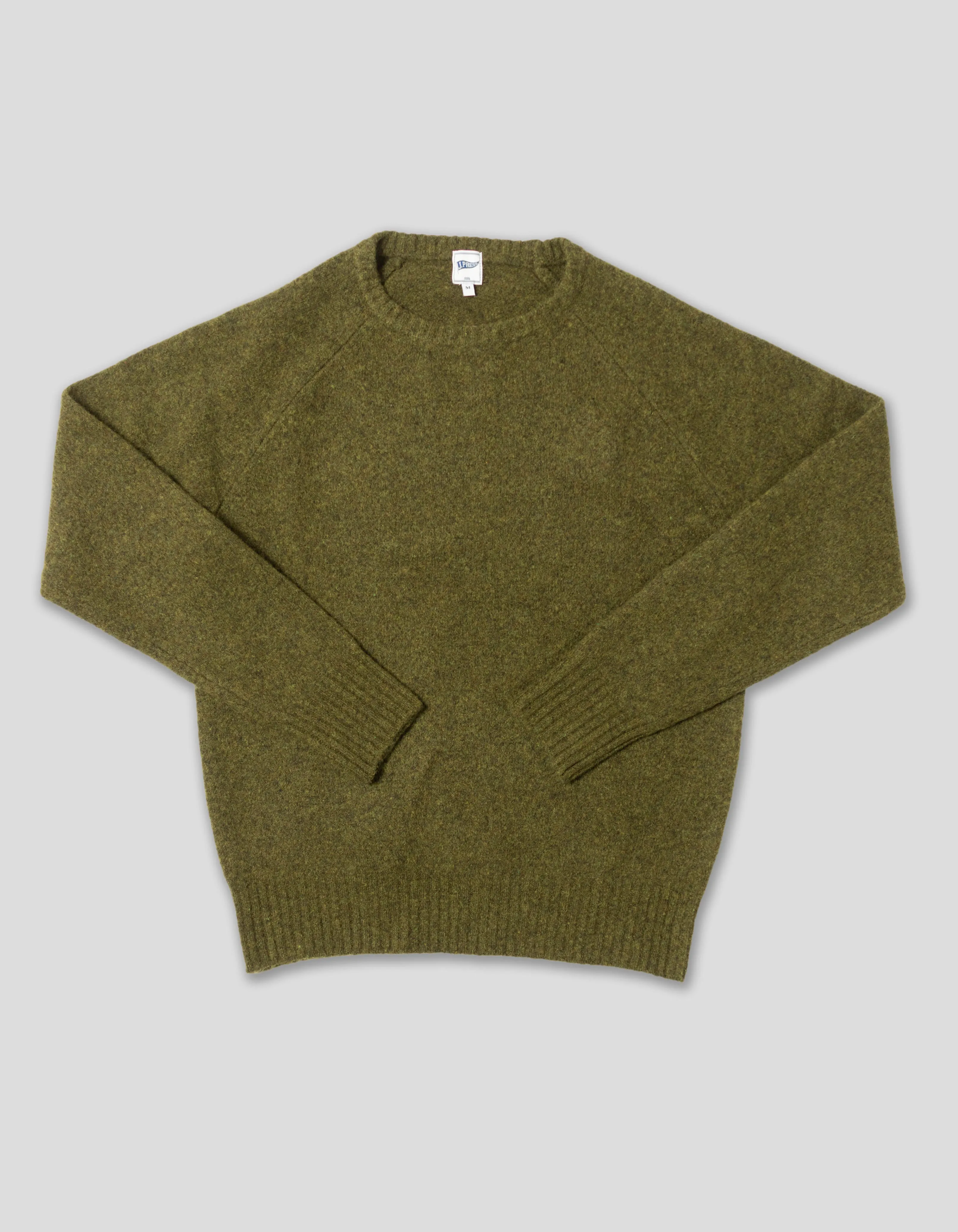 SOLID CREW NECK SWEATER - OLIVE