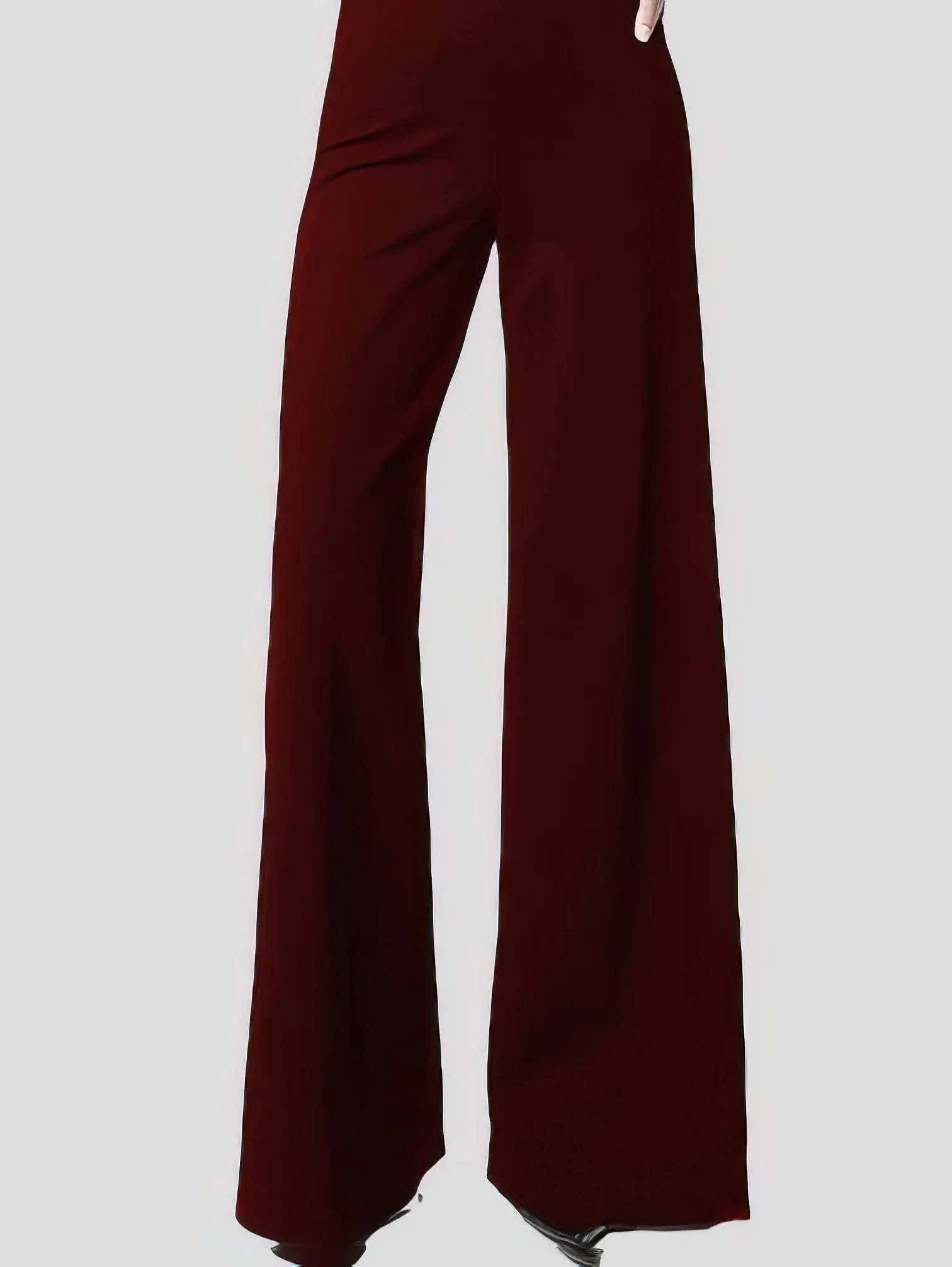 Solid One Line Collar Elegant Jumpsuit for Women